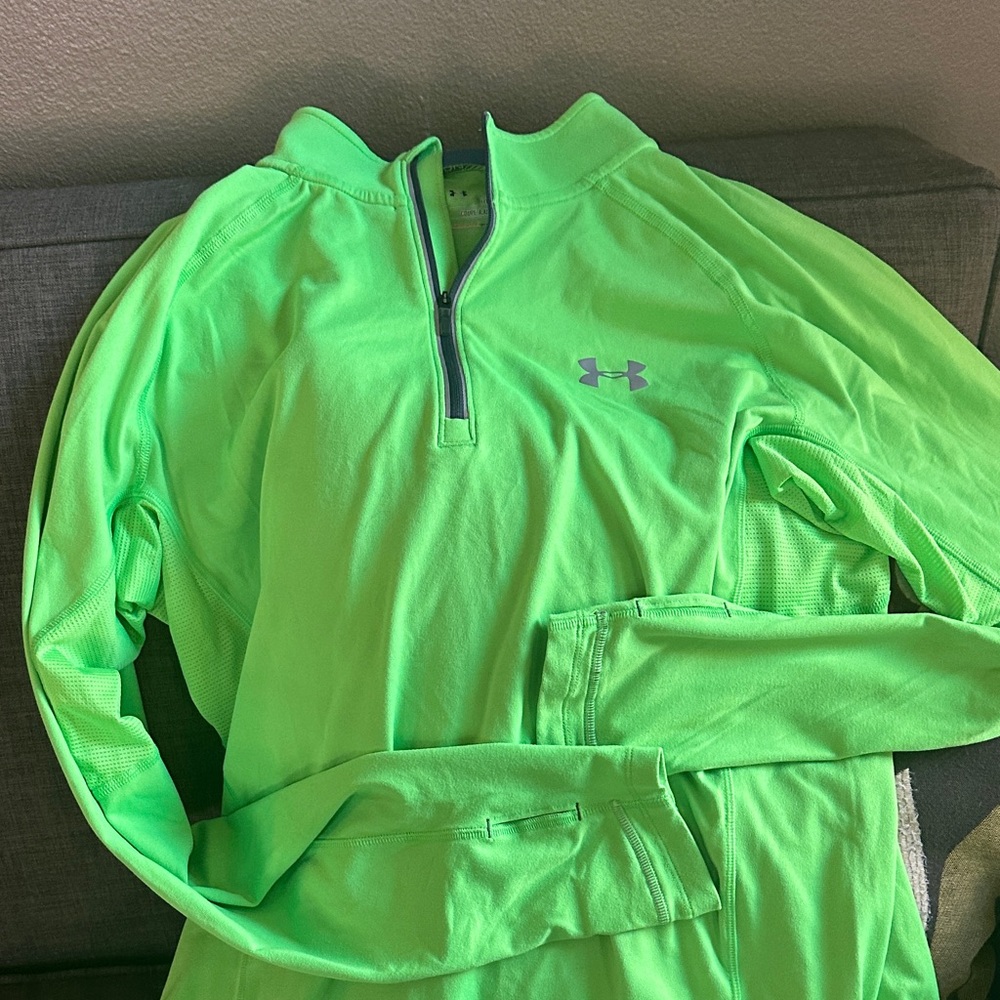 Under Armour Vibrant Green Quarter-Zip Run Top